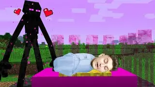 Minecraft'ta ENDERMANLAR Beni Evlatlık Edindi!