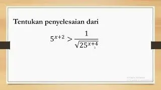 Penyelesaian Pertidaksamaan Exponensial