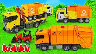 Çekici Bozulan Çöp Kamyonunu Kurtarıyor 🚚 DIY Eğitici Oyuncaklar Çocuklar İçin 🛻 | Kidibli