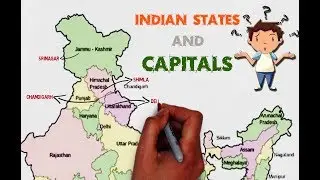 INDIAN STATES AND CAPITALS - explained on map of India (easy to learn)