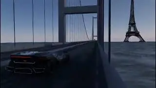 CAR RACE BRIDGE OVER OCEAN BLENDER