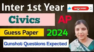 Inter 1st Year Civics Guess Paper 2024 Gunshot Questions for Public Exams AP