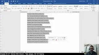 Tab Stops in Microsoft Word