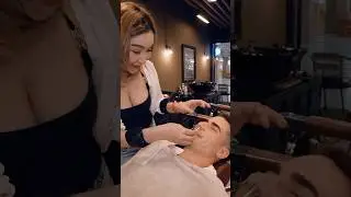 ASMR: Excellent Service by Thai Female Barber! (Haircut, Shave, Wax, Face Massage) 