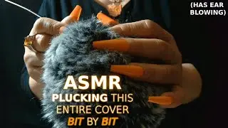 JUST Plucking ASMR | Using Tweezers to Pluck the Hair Out This Fluffy Cover w/ BINAURAL EAR BLOWING