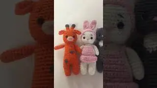 Зайчик, кошка, жирафик крючком 13см. #crochet #amigurumi #knitting #doll #вязание #handmade#