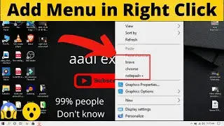 How to add any program to right click context menu |How to add any program in right click menu hindi