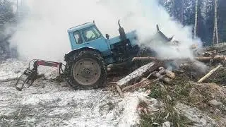 Мтз 82,уборка, длянка по завалу