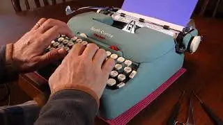 1958 Smith-Corona 5TE portable electric typewriter demo