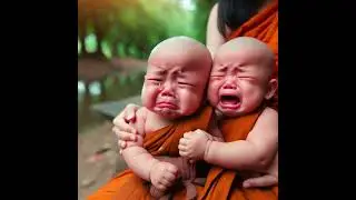 Cute monks created by AI.#AI #short #shorts #Lovely [