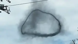 Mystery Black Smoke Ring Floats In Sky #shorts