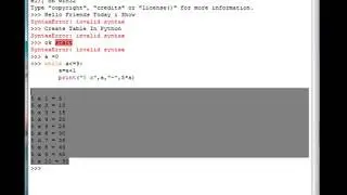 Create Math Table In Python