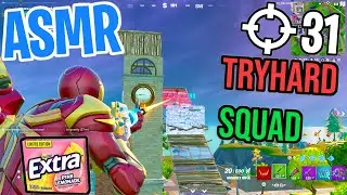ASMR Gaming 😴 Fortnite Tryhard Squad! Relaxing Gum Chewing 🎮🎧 Controller Sounds + Whispering 💤