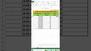 How to Calculate Expiry Date |#shorts #excel#learnexcel