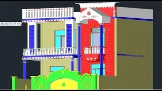 AutoCAD 3D House Tutorial , My first Beautiful 3d house in autocad