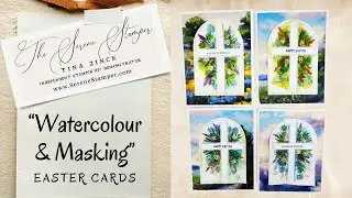 Watercolor Easter: 4 Card Designs with Ink & Masking Techniques