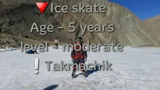 5 yrs old child skates for the first time at -11°C in Takmachik leh ladakh..# leh-ladakh