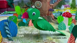 Parrot Paper Craft / How To Make Easy Parrot Craft / DIY Craft Birds Paper Crafts / @paperkilleraug7