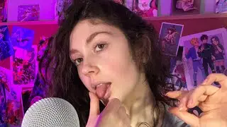 asmr. Finger Licking English ➡️ Spanish Trigger Words ( mouth sounds, spit painting-ish + )
