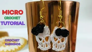 Miniature Crochet Tutorial. How to Crochet Skull Earrings!