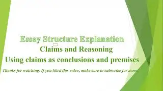 Claims and Reasoning