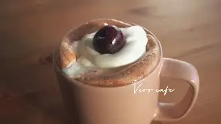 The best way to use Brandied cherries. Try this cherry mocha. home cafe, 홈카페, 겨울음료, 시그니처메뉴, 브랜디체리모카