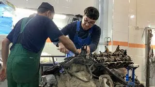 Регулировка распредвалов на моторе VOLVO V8 4,4.