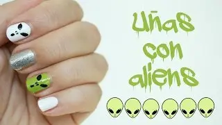 Uñas con aliens | Halloween | Alien nails