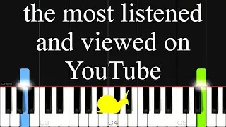 the most listened and viewed on YouTube Piano SLOW Tutorial