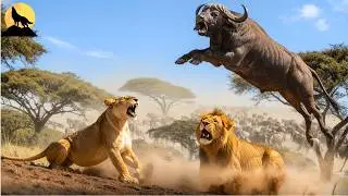 RAGED WILD BUFFALO – When the Pride of LIONS Becomes the Prey | Wild Animals