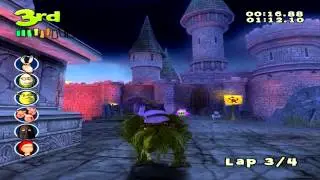 Shrek Smash n' Crash Racing (PS2) walkthrough - Dragon's Castle