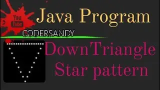 Print Down Triangle Star Pattern program in java l 