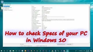 How to check Specs and RAM of your Windows 10 system