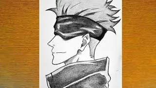 How To Draw Gojo Satoru Step by Step - easy anime drawing - Gojo Satoru Drawing Step by Step