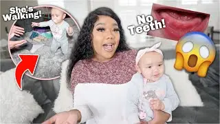 OMG She's WALKING but NO Teeth, Legal Name, Weight + MORE | 9 Month Baby Update
