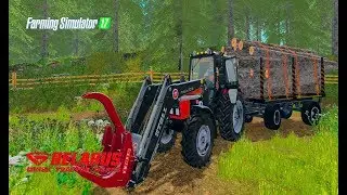 Farming Simulator 2017. Нестеровка. Трактор Беларус МТЗ 82.1-23/12. Прицеп ПТС-6.