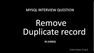 Remove duplicate records in mysql query