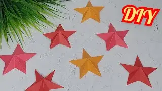 💥ПОДЕЛКА на 9 МАЯ своими руками.Объемная звезда из бумаги за 5 минут.Поделки из бумаги.