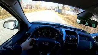 Lada Largus Cross 2021 безмолвная езда по плохой дороге от первого лица