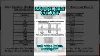 SSC CGL 2021 RESULT OUT| Cut off?| STUTI JAIN