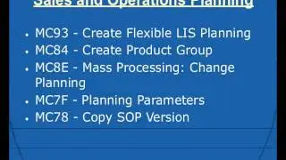 SAP PP Module Transaction Codes - Production Planning tcodes
