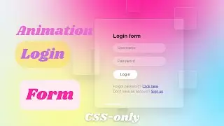 Animation Glass Login Form by using css html #css3 #html #coding #animation #form #website