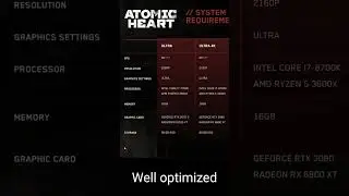 Perfect Optimized Game | Atomic Heart PC System Requirements