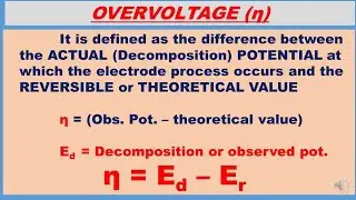 Define OVERVOLTAGE overpotential