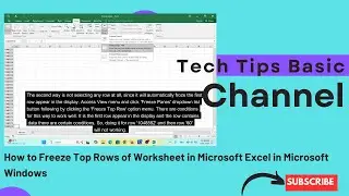 30 - How to Freeze Top Rows of Worksheet inside Microsoft Excel in Microsoft Windows #tips #excel