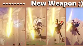 It seems like new weapon while standing in this pose | Genshin Impact Fun