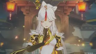 Genshin Impact "Ветер дует- журавли возвращаются" (Кат-сцена с возвращением дворца и битва с Бешт)
