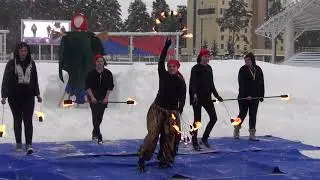 Масленица  на  катке  Метеор. Фаер шоу.
