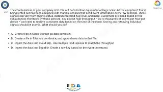 Q264. The core business of your company is to rent out construction equipment at large scale. All th
