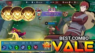 How to Play Vale MVP 18 Kills 🌪️ |  Rotation Mid Lane Tutorial | Crazy Vale Build | 